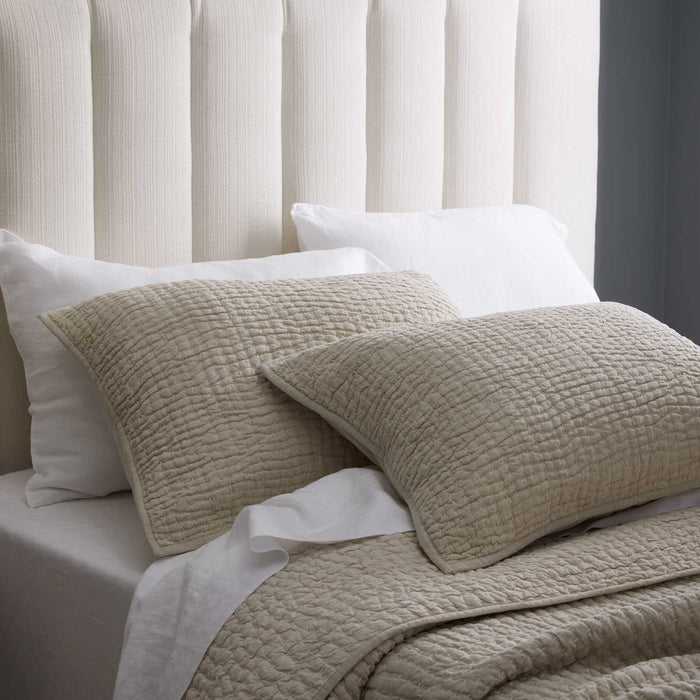 European Linen Cotton Stitch Quilt Collection - Natural, 2 Sizes