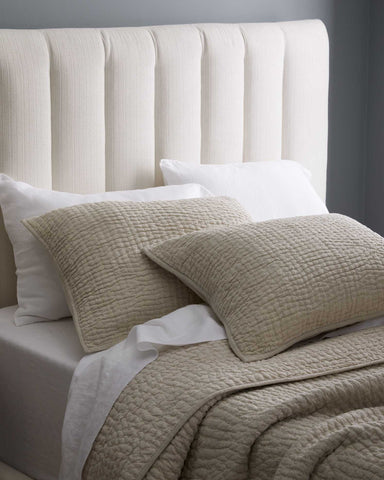 European Linen Cotton Stitch Quilt Collection - Natural, 2 Sizes