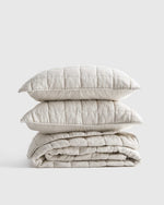 European Linen Box Quilt Collection, Sand
