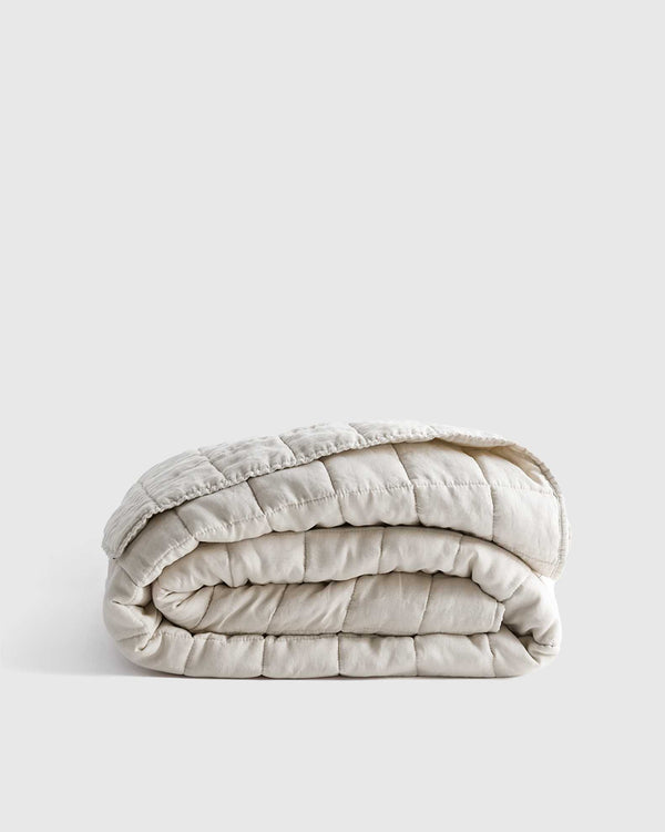 European Linen Box Quilt Collection, Sand