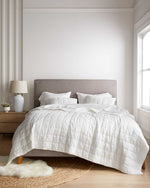 European Linen Box Quilt Collection, White