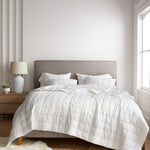 European Linen Box Quilt Collection, White