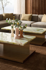 Cape Verde Cocktail Table, Retro Walnut, Lucent Bronze Metallic, 54"W x 27"D x 15"H
