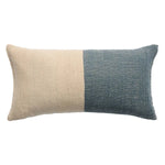 Duo-tone Blue and Cream Margosa Lumbar Pillow MGP21, 13" x 25"
