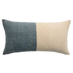 Duo-tone Blue and Cream Margosa Lumbar Pillow MGP21, 13" x 25"