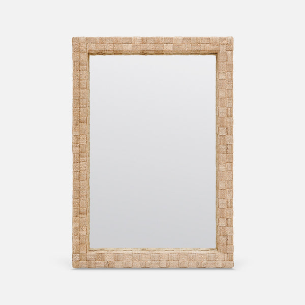 Gene Mirror, Natural Lattice Abaca, 40"W x 50"H