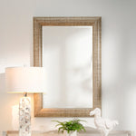 Tilda Mirror, Semi Matte Faux Rattan, 26"W x 38"H