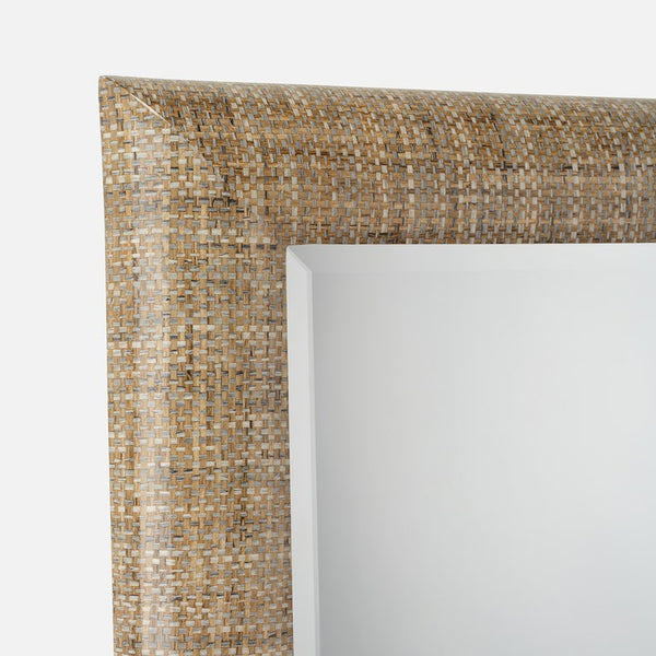 Tilda Mirror, Semi Matte Faux Rattan, 22"W x 50"H