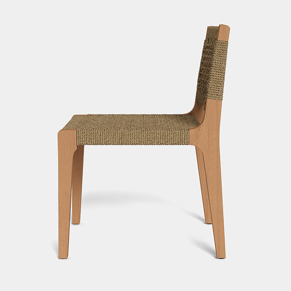 MLB Armless Dining Chair, Teak Natural