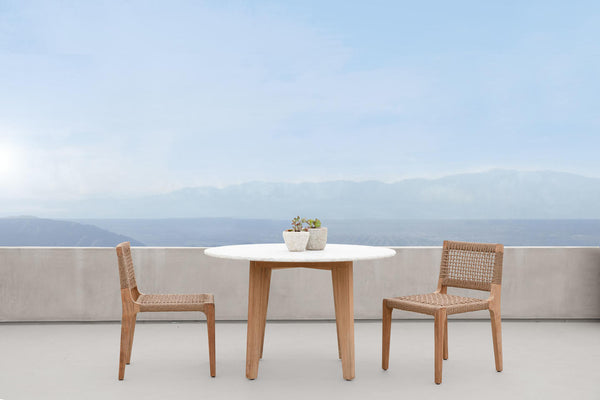 MLB Armless Dining Chair, Teak Natural