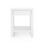 Morgan 1-Drawer Side Table, 19.5"W, Chiffon White