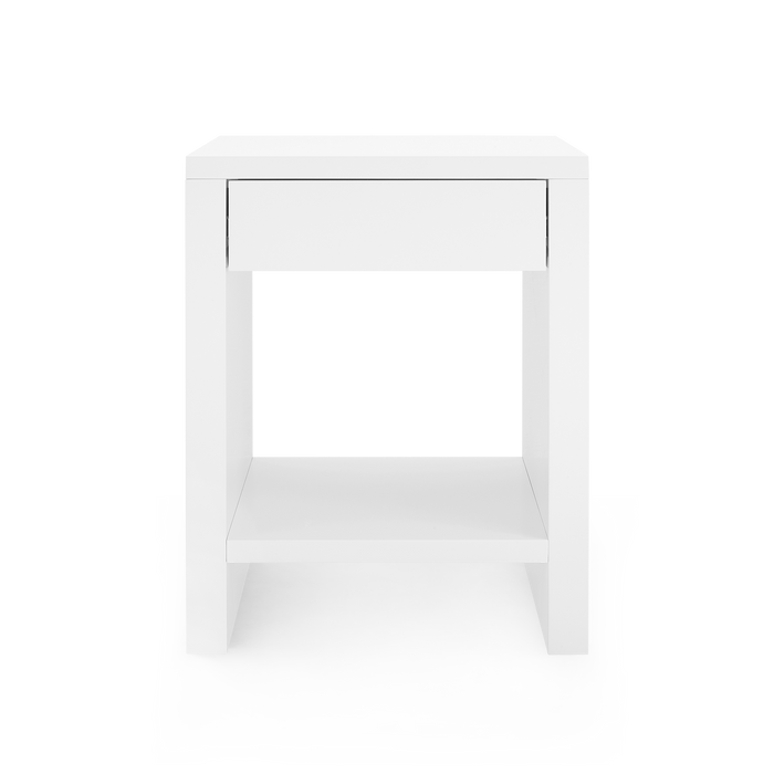 Morgan 1-Drawer Side Table, 19.5"W, Chiffon White
