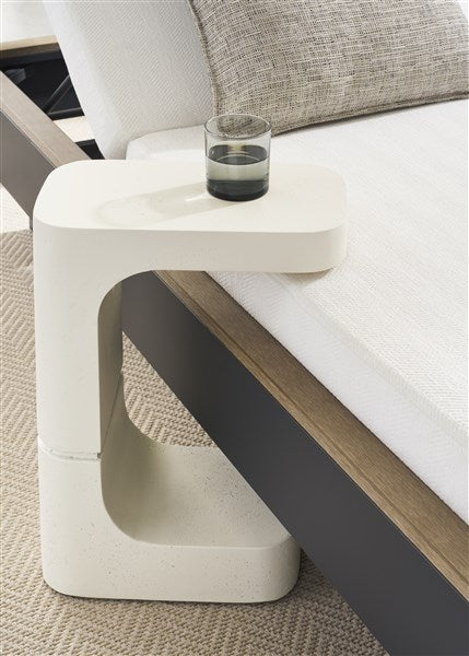 Collins Outdoor End Table, Stone White