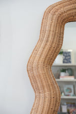Maxine Floor Mirror, Rattan, 74.5" x 36.75"