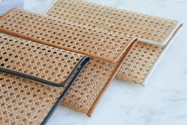 Lara Clutch, Black Rattan