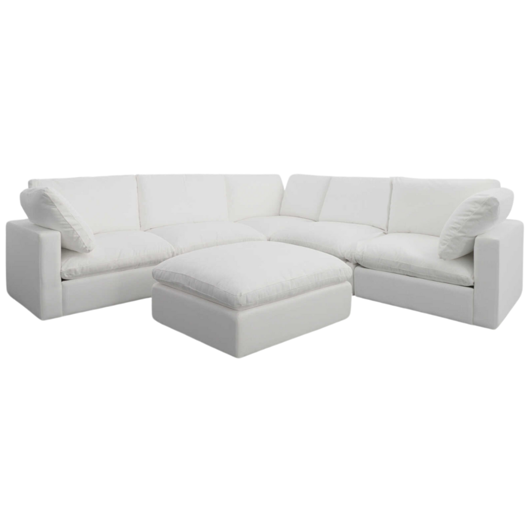 Haven L Sectional, White,  114" x 114"