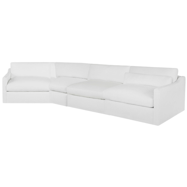Slope Wedge Sofa, Alabaster Chenille, 150" x 74"