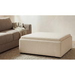 Montana Storage Ottoman, Flecked Oat, 35.4”W x 35.4”D