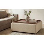 Montana Storage Ottoman, Flecked Oat, 35.4”W x 35.4”D