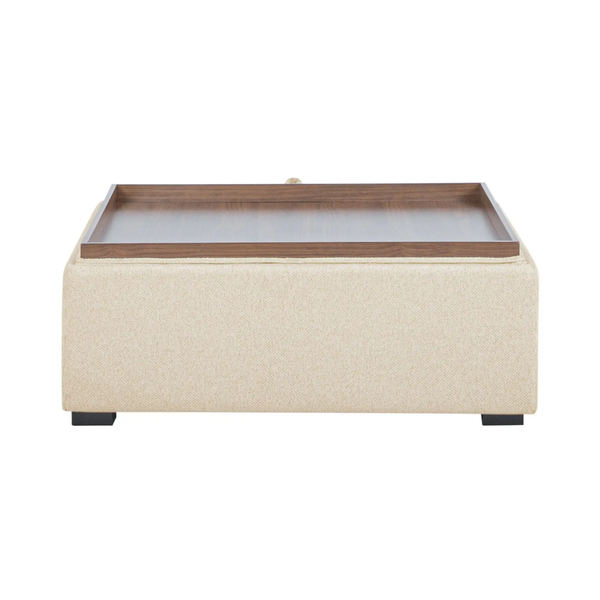 Montana Storage Ottoman, Flecked Oat, 35.4”W x 35.4”D