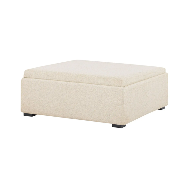 Montana Storage Ottoman, Flecked Oat, 35.4”W x 35.4”D