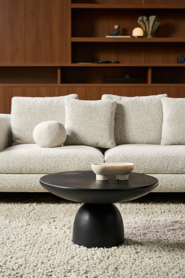 Fasika Coffee Table, Concrete Black, 27.6" Dia