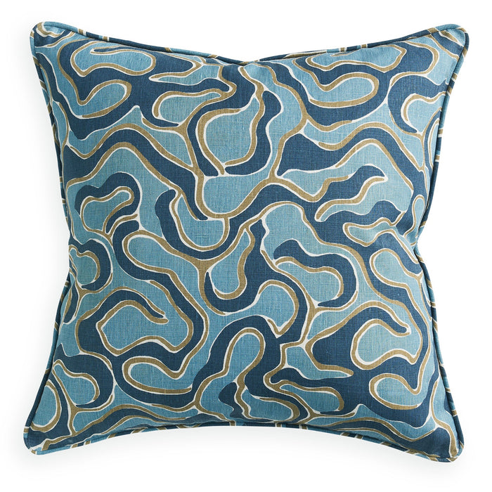 Murano Fresh Azure Linen Cushion , 20" x 20"