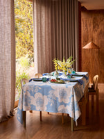 Pinstripe Blue Linen Napkins, Set of 8