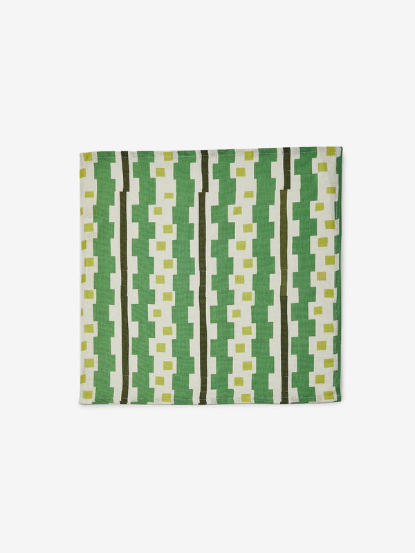 Bauhaus Green Linen Napkins, Set of 8