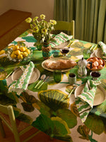 Bauhaus Green Linen Napkins, Set of 8