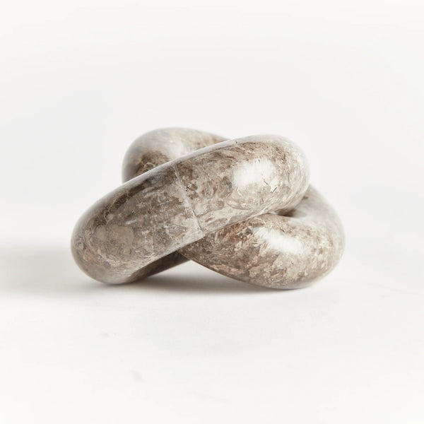 Linked Marble Rings Sculpture, 5.25"