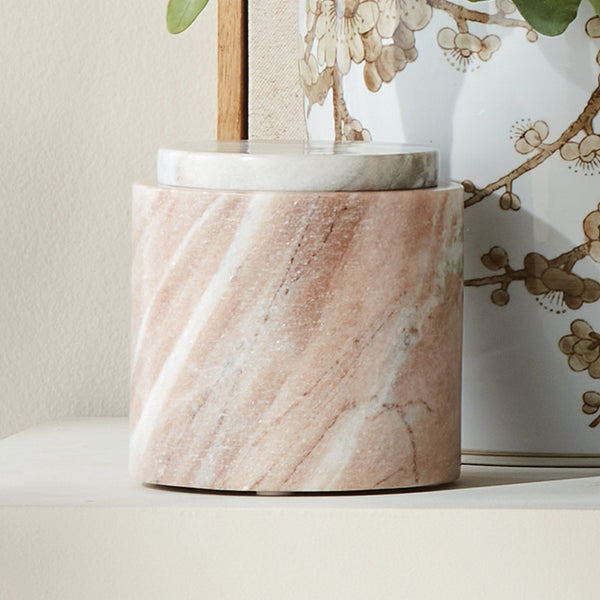 Jaqueline Marble Round Lidded Box, 4.5"H