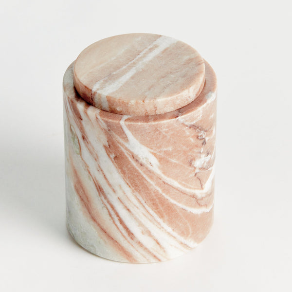 Jaqueline Marble Round Lidded Box, 6"H