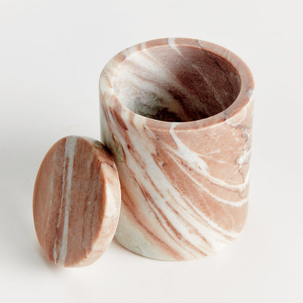 Jaqueline Marble Round Lidded Box, 6"H