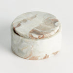 Jaqueline Marble Round Lidded Box, 3.5"H