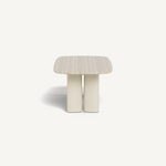 Newport Aluminum Rectangle Dining Table, 120", Aluminum Bone/ Travertine Natural