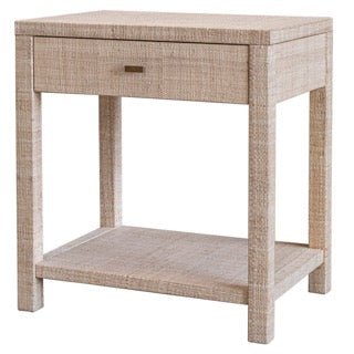 Gia Raffia Single Draw Nightstand, Natural 24"W