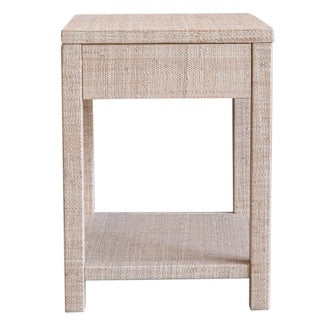 Gia Raffia Single Draw Nightstand, Natural 24"W