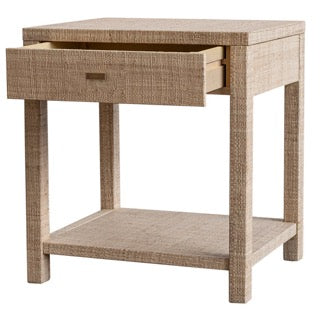 Gia Raffia Single Draw Nightstand, Natural 24"W