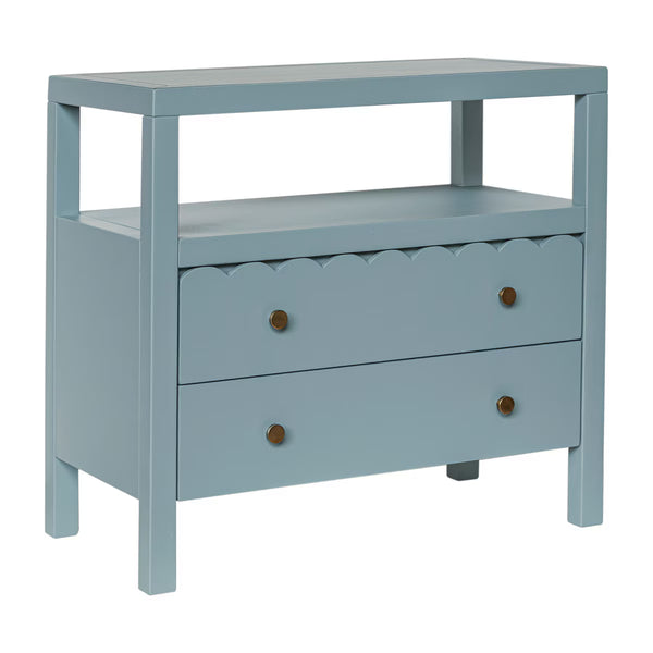 Maribelle Scallop Nightstand - Slate Blue, 28" W
