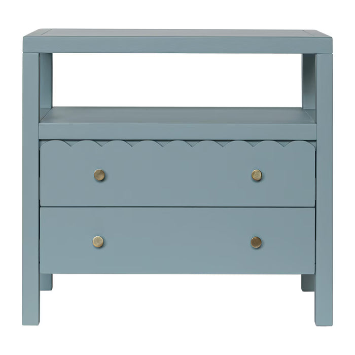 Maribelle Scallop Nightstand - Slate Blue, 28" W