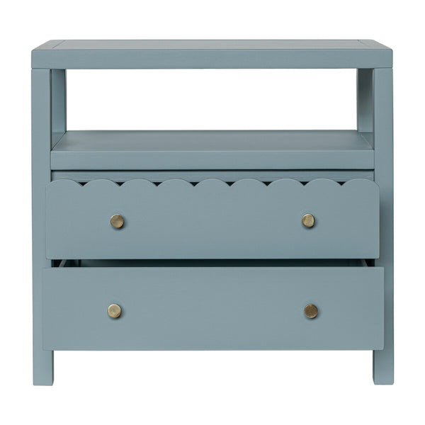 Maribelle Scallop Nightstand - Slate Blue, 28" W