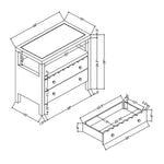 Maribelle Scallop Nightstand - Slate Blue, 28" W