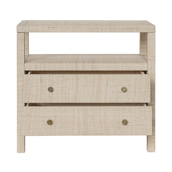 Paloma 2 Drawer Raffia Wrapped Night Stand - Natural, 28"W