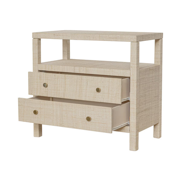 Paloma 2 Drawer Raffia Wrapped Night Stand - Natural, 28"W