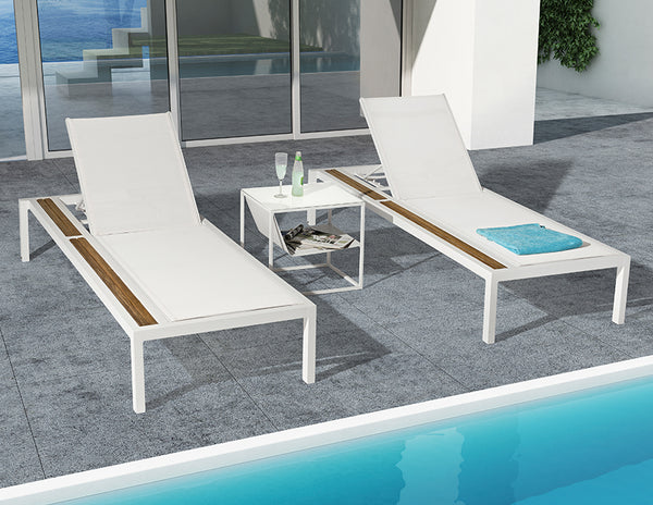 Oasis Chaise Lounge, White