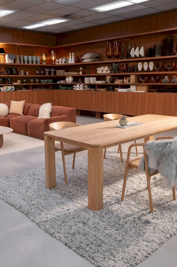 Oli Dining Table, Light Oak, 78.7"W x 39.4"D