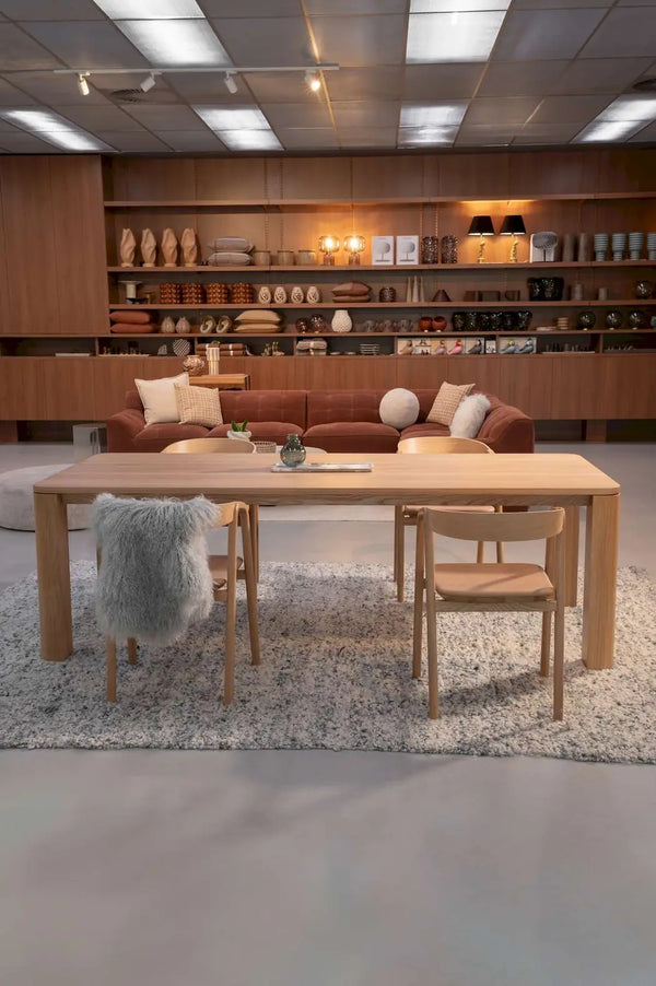 Oli Dining Table, Light Oak, 78.7"W x 39.4"D