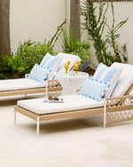 Perennials Port Stripe Pillow - Hydrangea, 22" x 22"