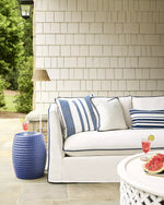 Windward Indoor/Outdoor Pillow - White/Navy, 20" x 20"